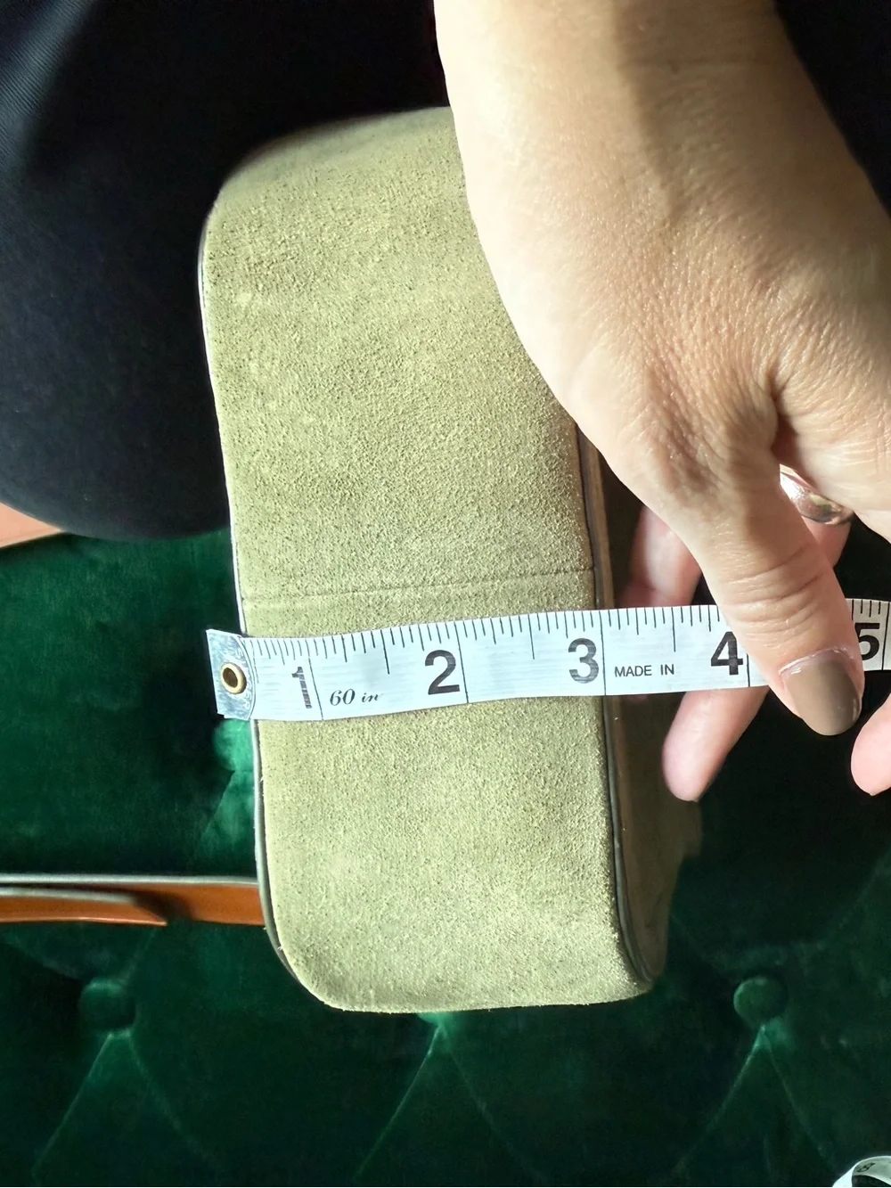 J.Crew NWT Italian Suede Buckle Crossbody Bag Olive Green J7204